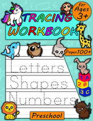 Tracing workbook letter number and shapes ages 3-5