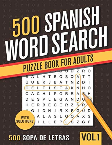 500 Spanish Word Search Puzzle Book for Adults