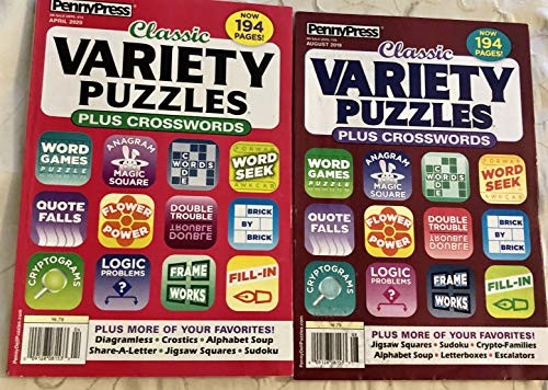 Lot of (2) Penny Press Classic Variety Puzzles Word Games