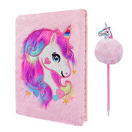 Cyiecw Plush Unicorn Notebook Magic Diary for Girls Lovely Unicorn