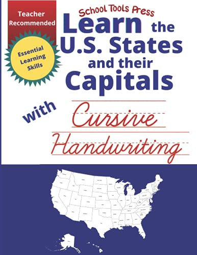 Learn the U.S. States and their Capitals with Cursive Handwriting
