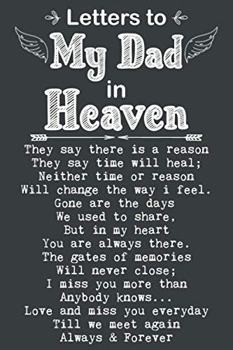 Letters to My Dad in Heaven Grief Quote Journal