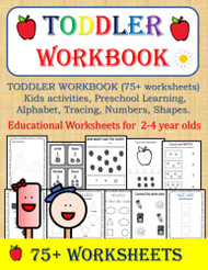 TODDLER WORKBOOK (75+ worksheets) Kids activities Preschool