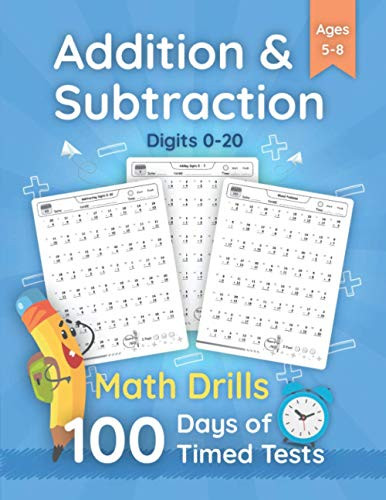 100 Days of Timed Tests - Digits 0-20 Addition and Subtraction Math