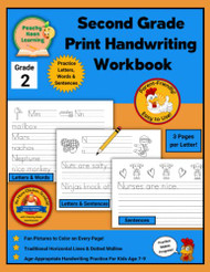 Second Grade Print Handwriting Workbook with Traditional Horizontal