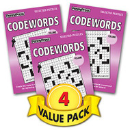 Codewords Crossword Puzzle Books for All Ages - 4 Pack