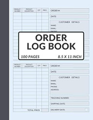 Order Log Book Simple Order Tracking Organizer For Small Business