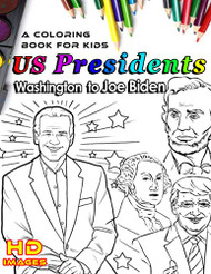 Us presidents Washington to Joe Biden a coloring book for kids HD