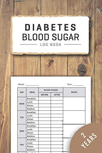Diabetes Log Book: Weekly Blood Sugar Diary for 106 Weeks or 2 Years