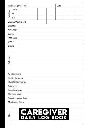 Caregiver Daily Log Book