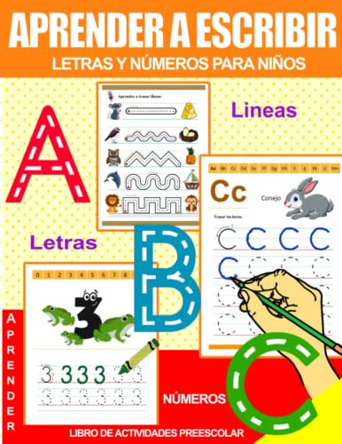 Caligrafía para niños de 4 a 8 años: Aprendiendo a repasar letras Libro  de actividades para