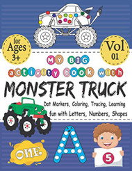 My BIG activity book with MONSTER TRUCK - Coloring Dot markers