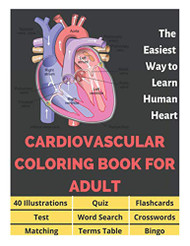 Cardiovascular Coloring Book for Adult - 40 Illustrations Flashcards