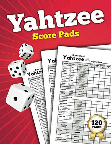 Yahtzee Score Pads: Yahtzee Score Sheets 120 Sheets for Scorekeeping