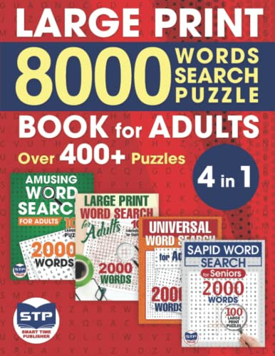 Large Print 8000 Words Word Search Puzzle Book for Adults