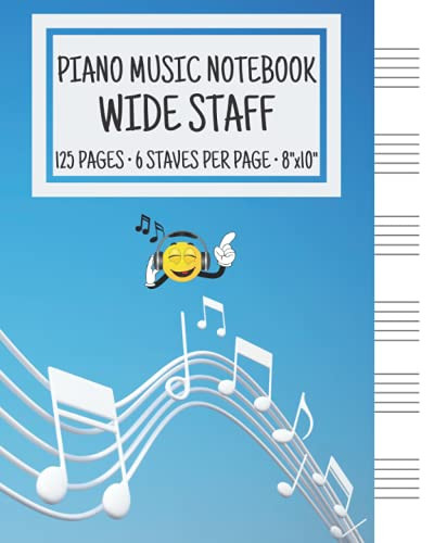 Piano Music Notebook - Wide Staff