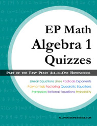 EP Math Algebra 1 Quizzes