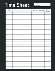 Time Sheet: Staff sign in and out sheet - Employee Time Log