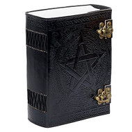 QualityArt 10" Fat Leather Journal Large 600 Pages Black Pentacle