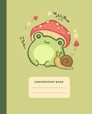 Composition Book: Cute Frog With Mushroom Hat | College Ruled Notebook
