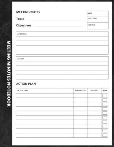 Meeting Minutes Notebook