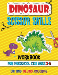 Dinosaur Scissor Skills Workbook for Preschool Kids ages 3-5