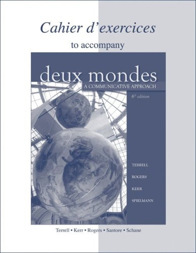Workbook/Lab Manual to accompany Deux mondes
