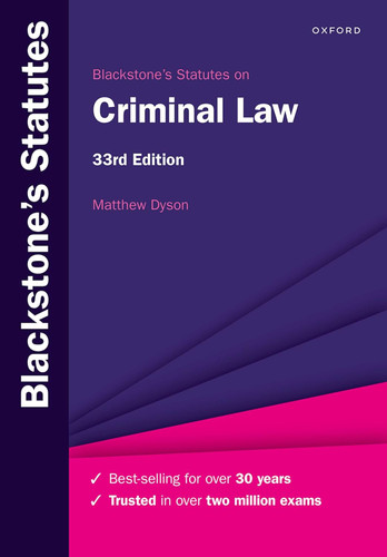 Blackstone's Statutes on Criminal Law