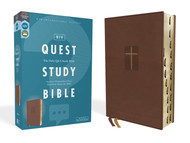 NIV Quest Study Bible Leathersoft Brown Thumb Indexed Comfort Print: