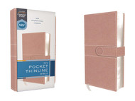 NIV Pocket Thinline Bible Leathersoft Pink Snap Closure Red Letter