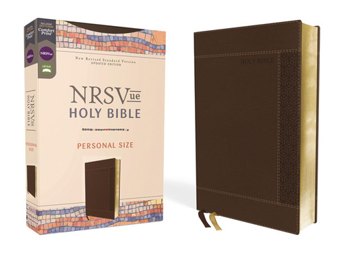 NRSVue Holy Bible Personal Size Leathersoft Brown Comfort Print