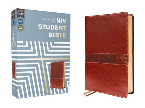 NIV Student Bible Leathersoft Brown Comfort Print