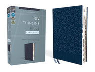 NIV Thinline Bible Large Print Leathersoft Navy Red Letter Thumb