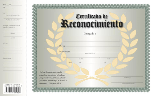Certificado de Reconocimiento (Spanish Edition)