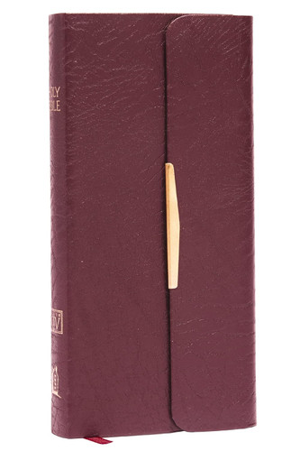 KJV Compact Checkbook Bible Burgundy Bonded Leather Red Letter: King