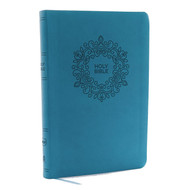 NKJV Value Thinline Bible Large Print Turquoise Leathersoft Red