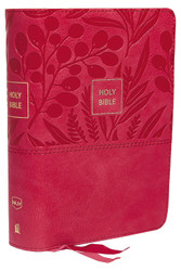 NKJV End-of-Verse Reference Bible Compact Leathersoft Pink Red Letter