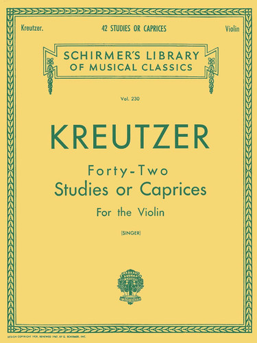 Kreutzer - 42 Studies or Caprices: Schirmer Library of Classics