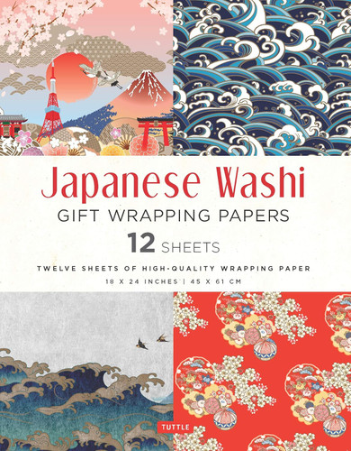 Japanese Washi Gift Wrapping Papers - 12 Sheets: 18 x 24 inch