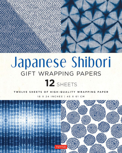 Japanese Shibori Gift Wrapping Papers - 12 Sheets: 18 x 24 inch