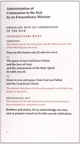 Administration of Communion to the Sick by Extraordinary Ministers