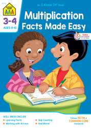 School Zone - Multiplication Facts Made Easy Workbook - 32 Pages Ages