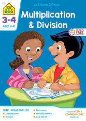 School Zone - Multiplication & Division Workbook - 32 Pages Ages 8 to