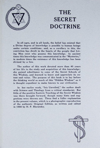 The Secret Doctrine: Volumes I and II: A Facsimile of the Original