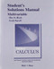 Student Solutions Manual Multivariable For Thomas' Calculus