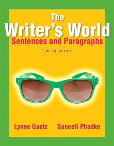 Writer's World Sentences And Paragraphs
