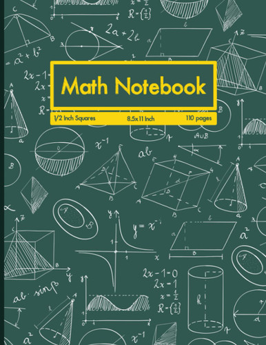 Math Notebook: 1/2 Inch Squares Lined Graph Paper Composition