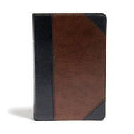 CSB Large Print Reference Bible Black/Brown LeatherTouch Indexed Red