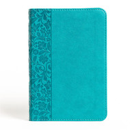NASB Compact Reference Bible Teal LeatherTouch Red Letter