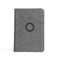 CSB Compact Reference Bible Charcoal LeatherTouch Red Letter